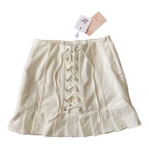 WHITE MINI CORSET SKIRT